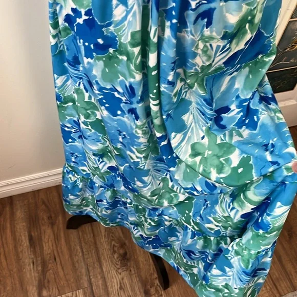 Grace Karin Blue and Green Floral Maxi Dress - Picture 9 of 16